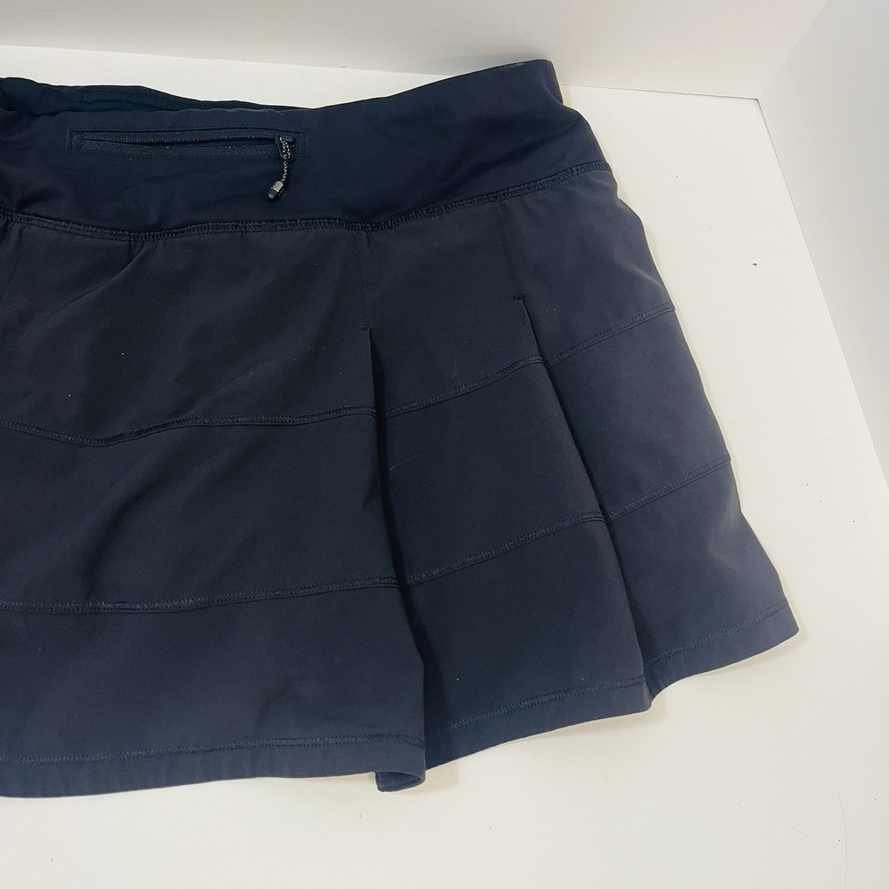 Lululemon Pace Rival Skirt Size 8 Black Mid-Rise Skort Gym Tennis Pickleball - Picture 6 of 10